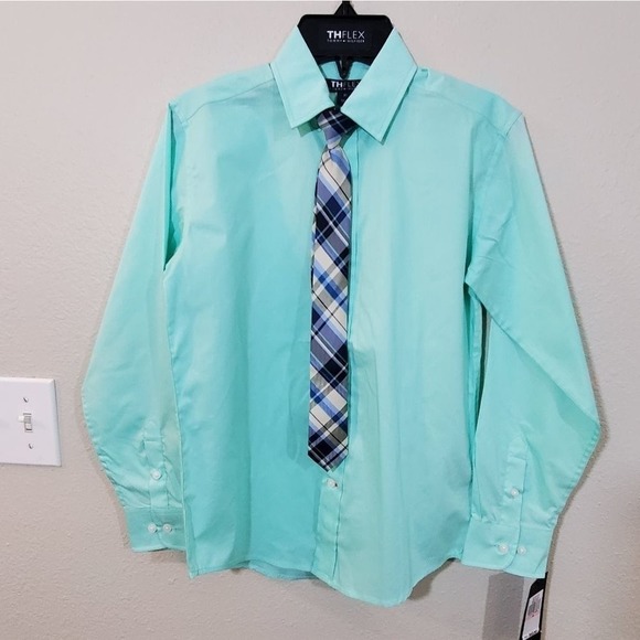 TOMMY Hilfiger button‎ down shirt and tie boys size 10 new!!!! - Picture 1 of 6
